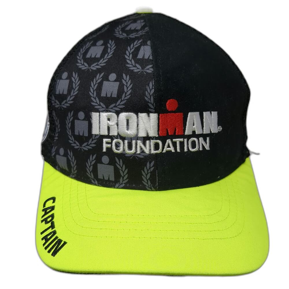 Boco Gear Ironman Foundation Captain Trucker Hat Black Yellow One Size Mesh